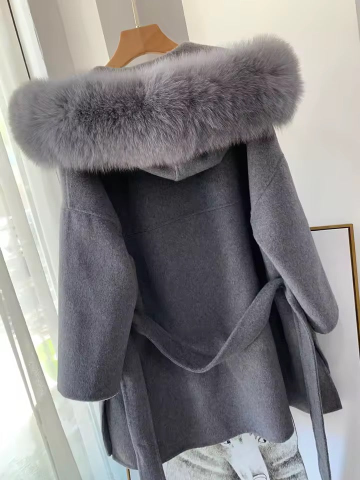 Noelia fur coat- grey