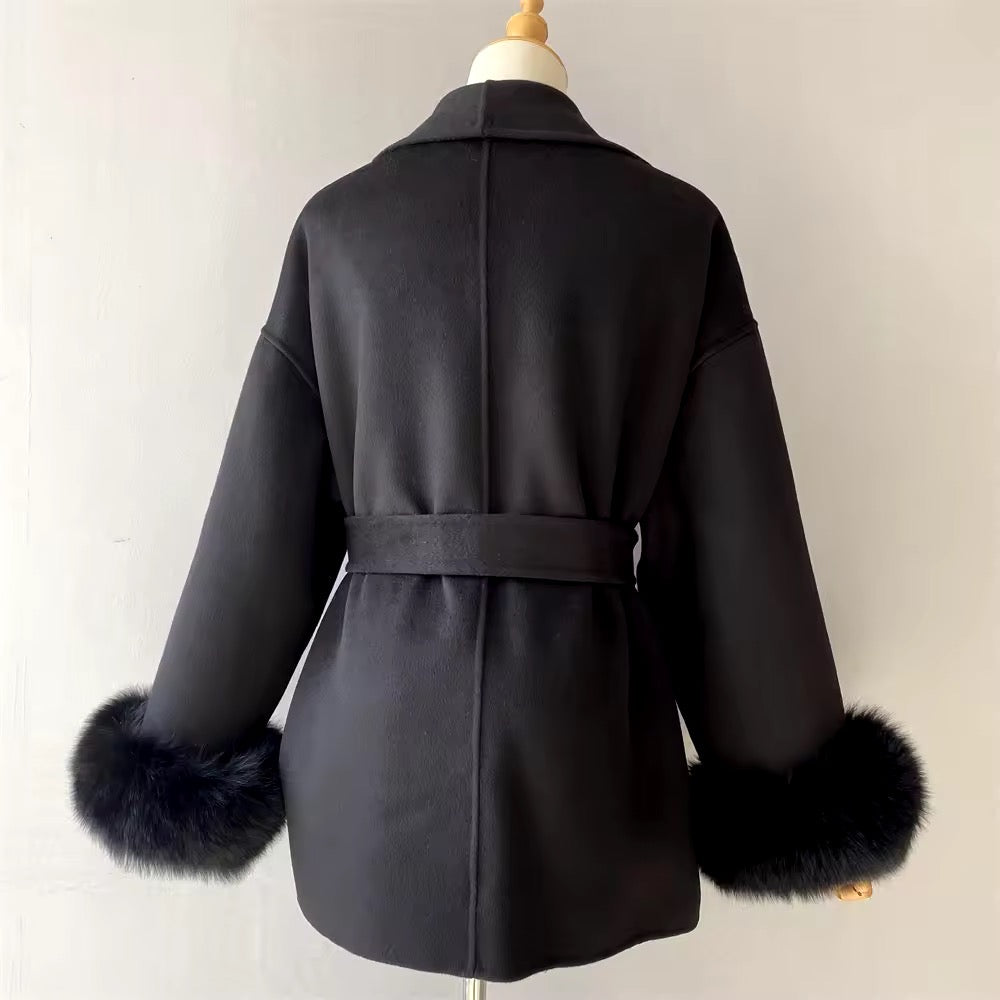 Betsy fur coat- black