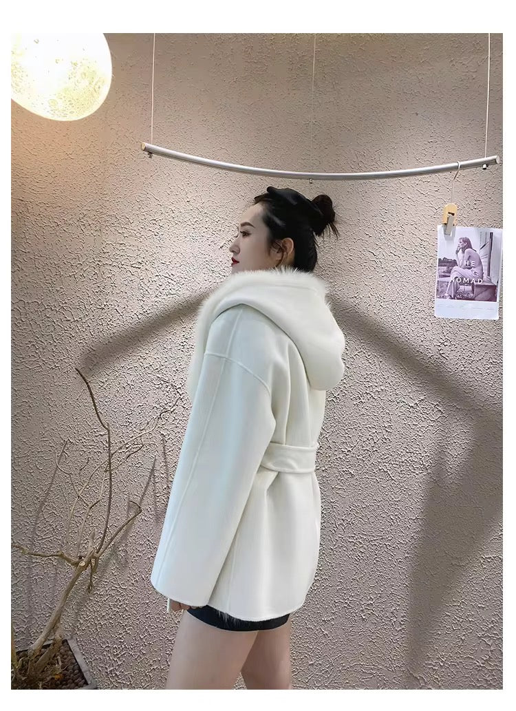 Mathilda fake fur coat- white