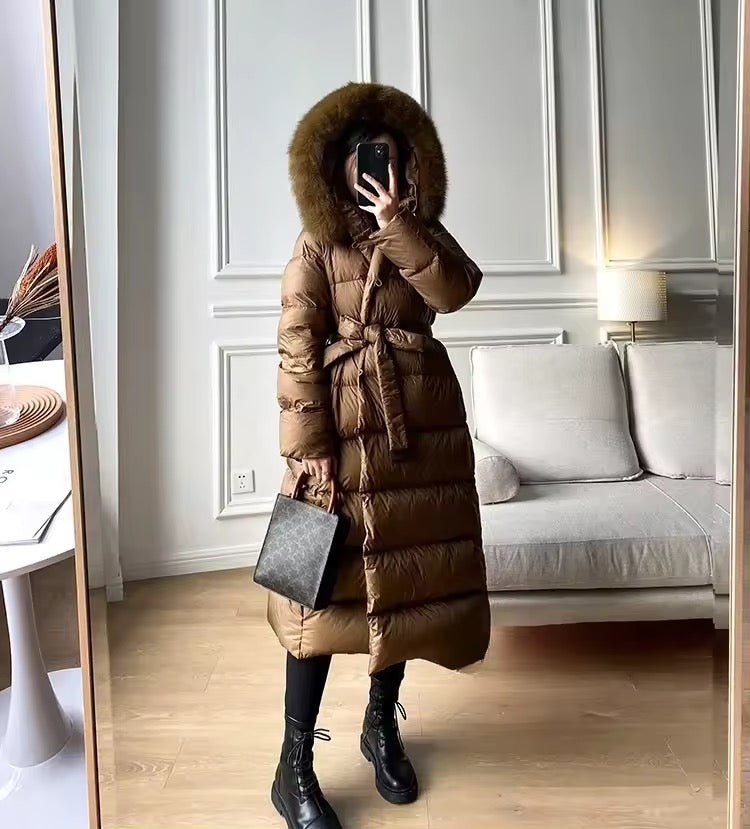 Belle down coat- brown