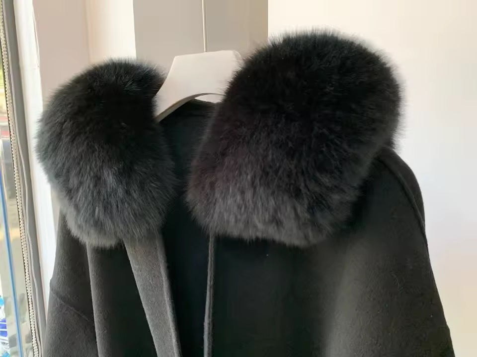 Noelia fur coat- black