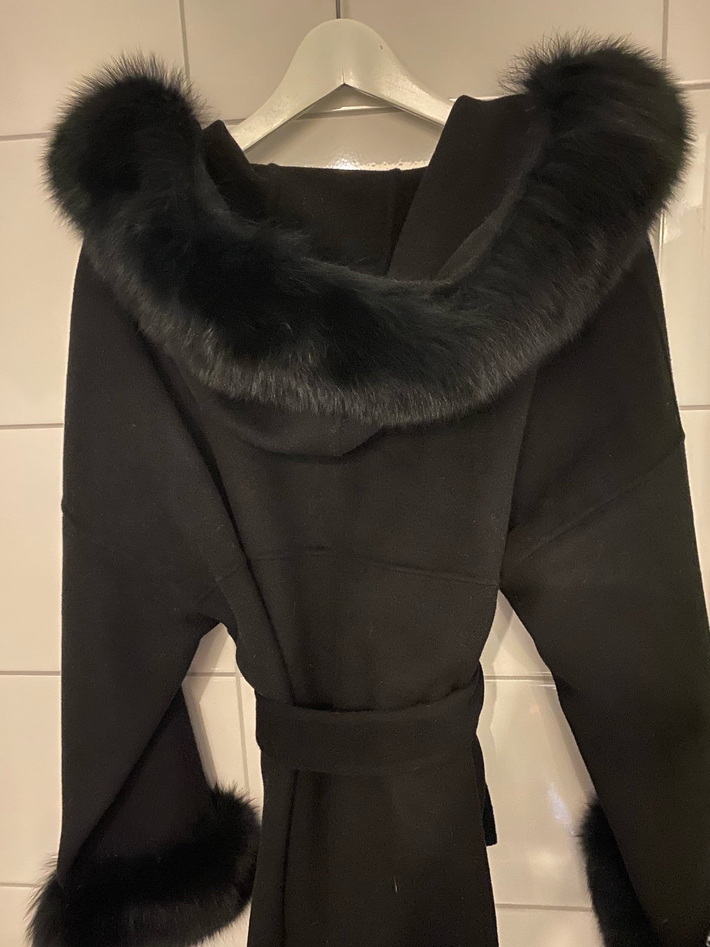 Noelia fur coat plus- black