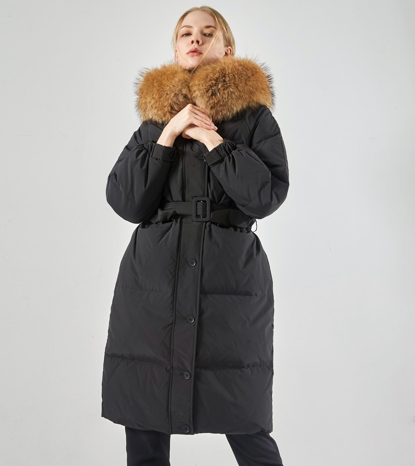 Celine down coat- black/brown