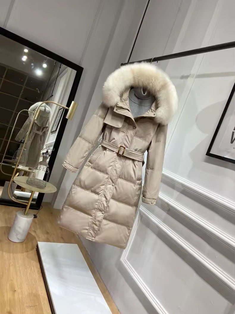 Jasmine light down coat- dark beige