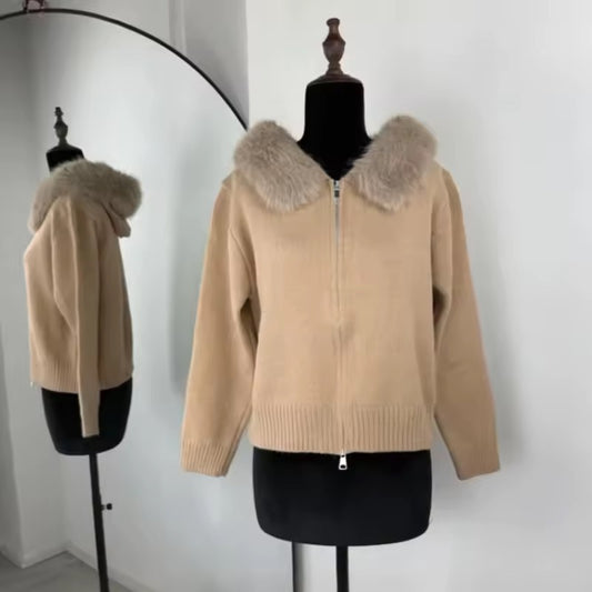 Glinda fake fur jacket- khaki