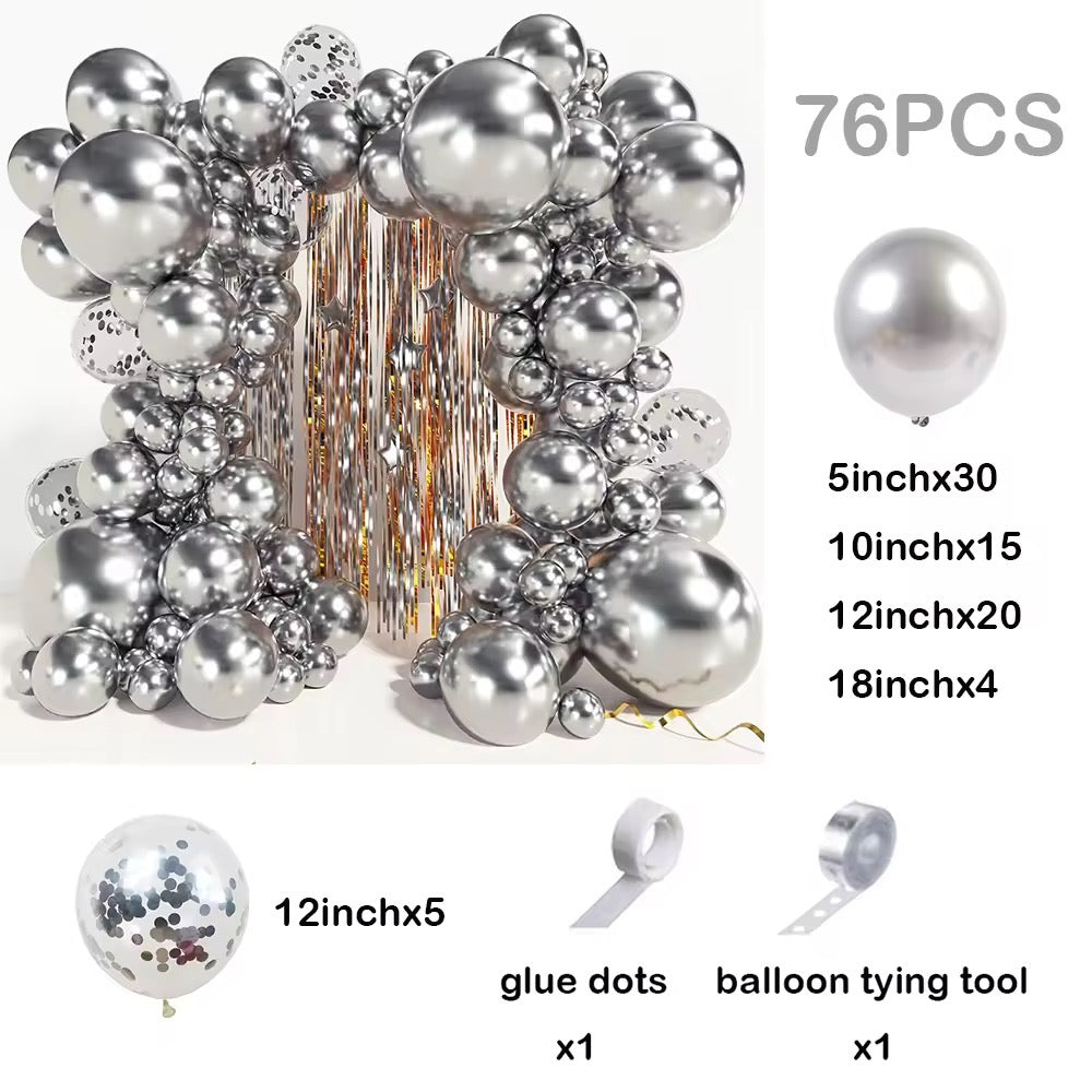 Balloon garland- silver