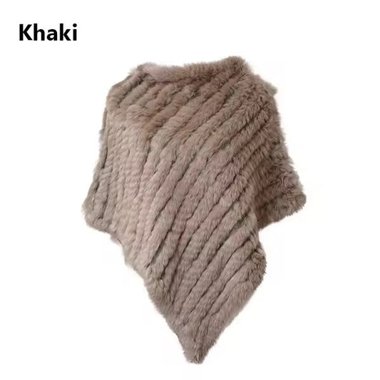 Leah fur poncho- khaki