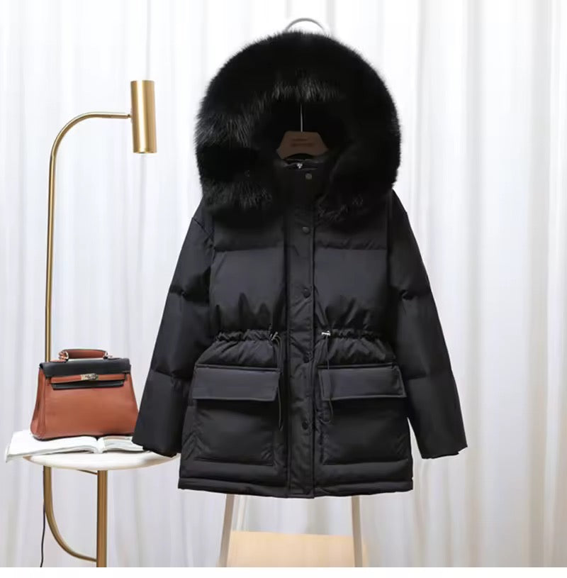 Dina down coat- fake fur black