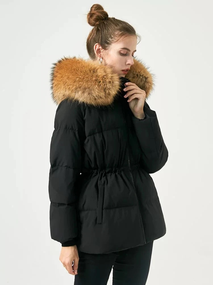 Princess down coat- black/brown