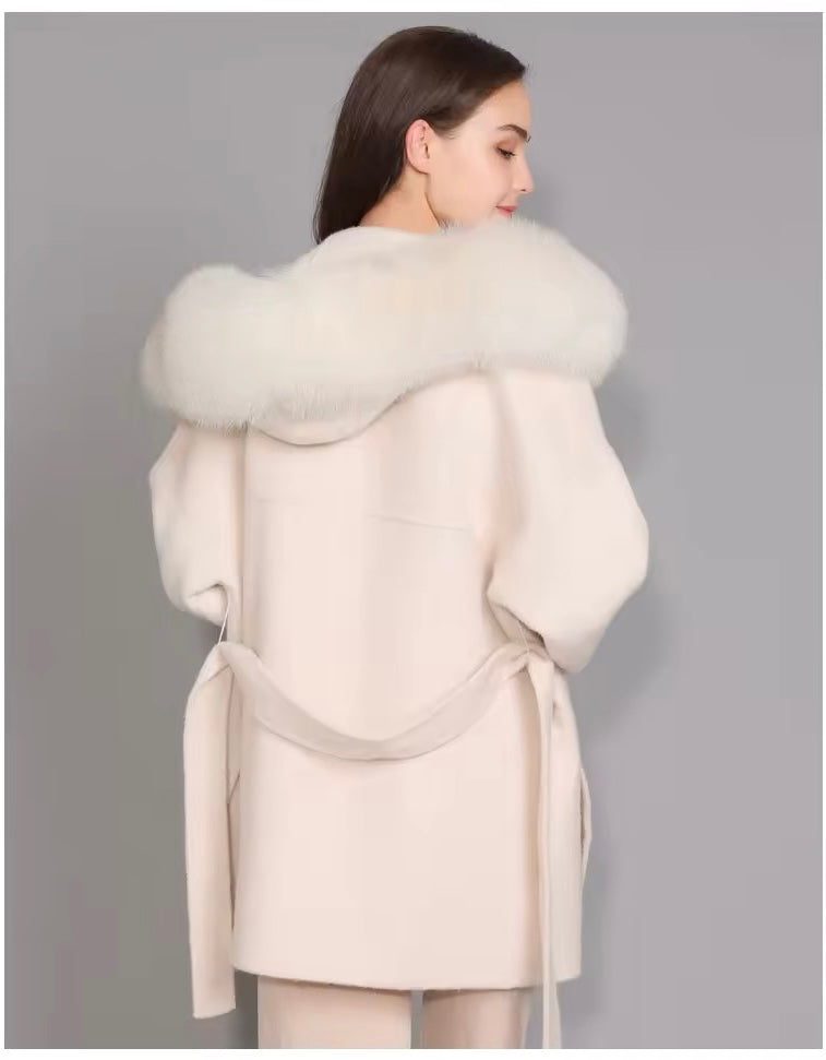 Noelia fur coat- beige