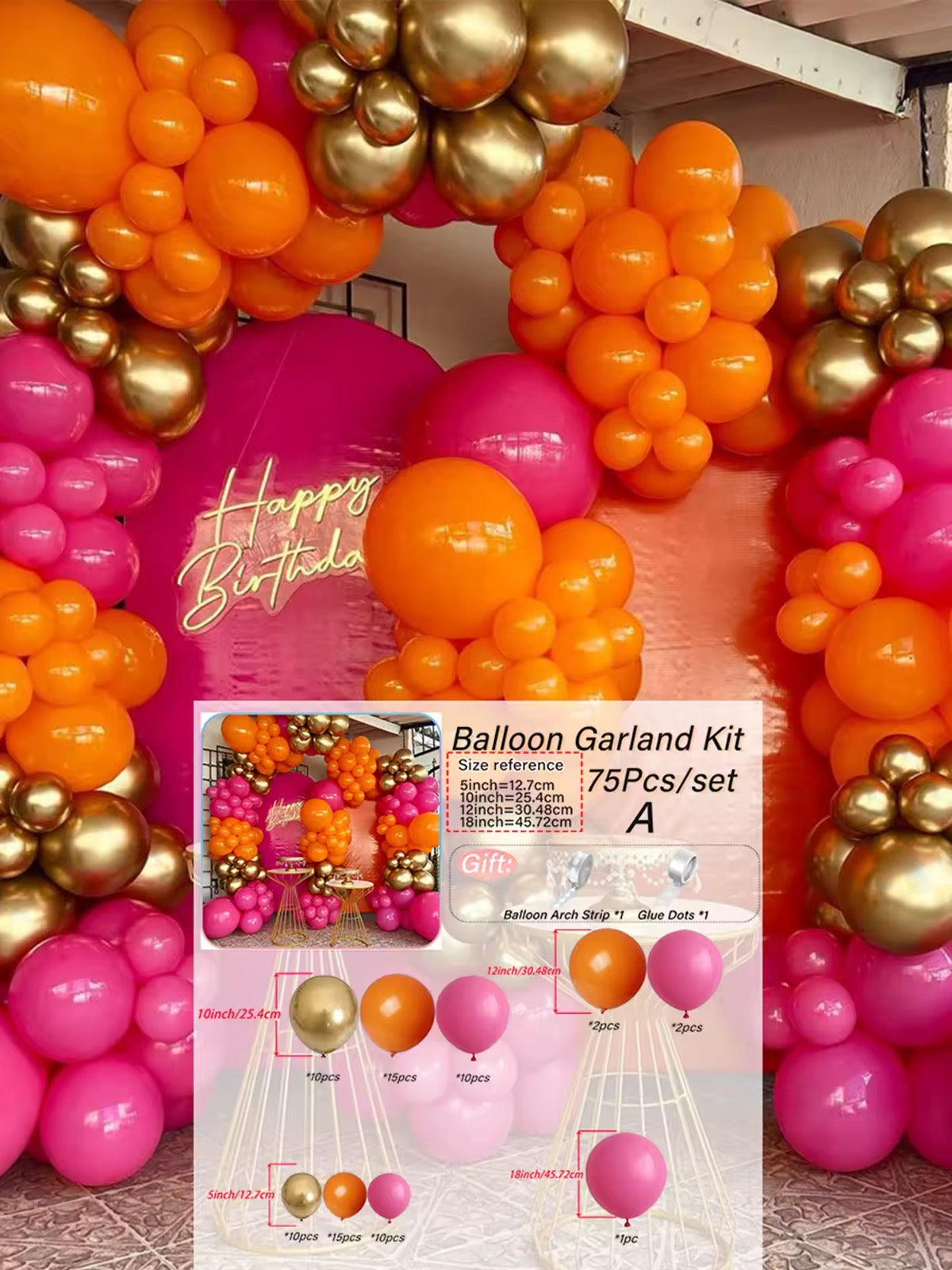 Balloon garland- spring fire