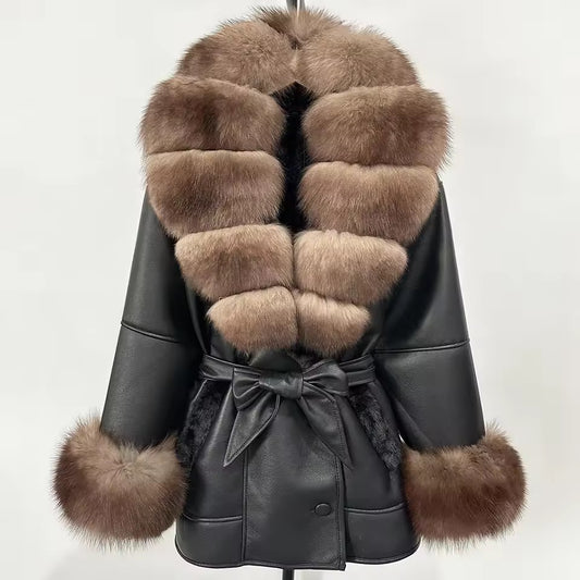 Jennie fur jacket- black/intense brown