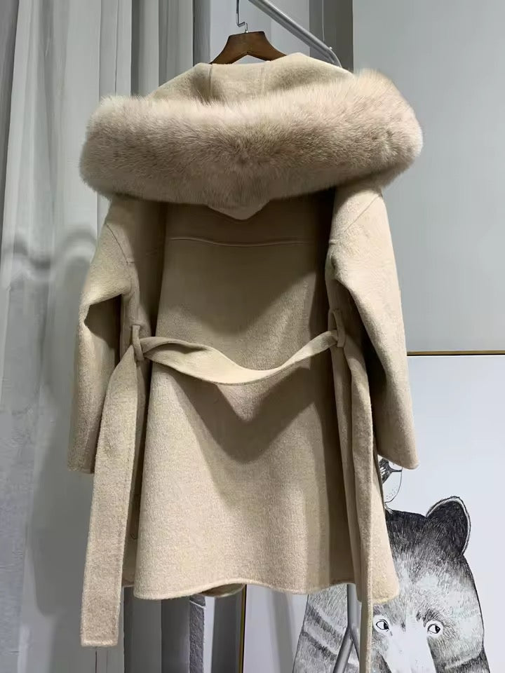 Noelia fur coat- warm beige