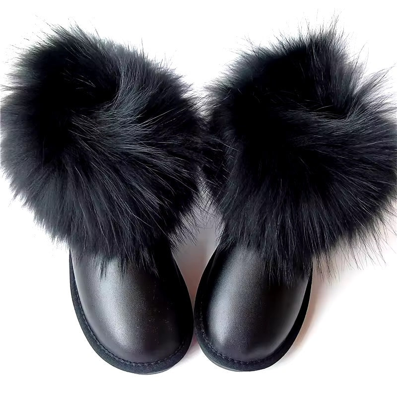 Johanna waterproof fur boots- black