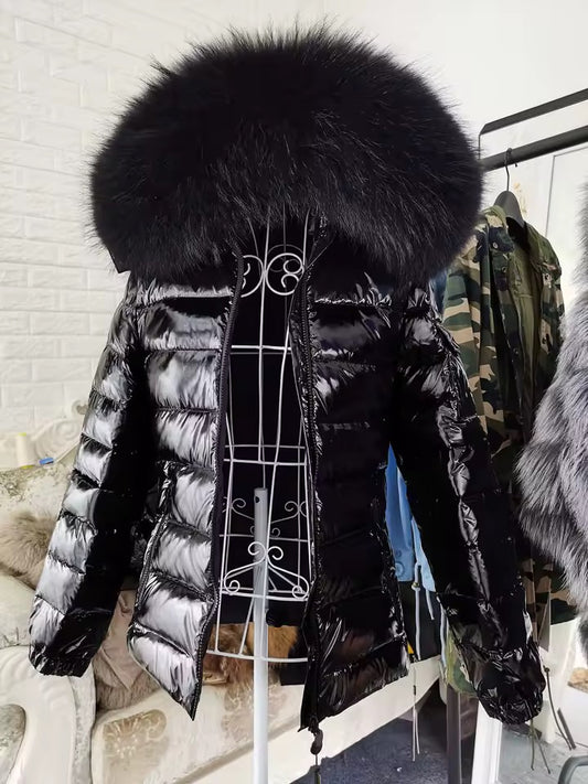 Gia short light down coat- black