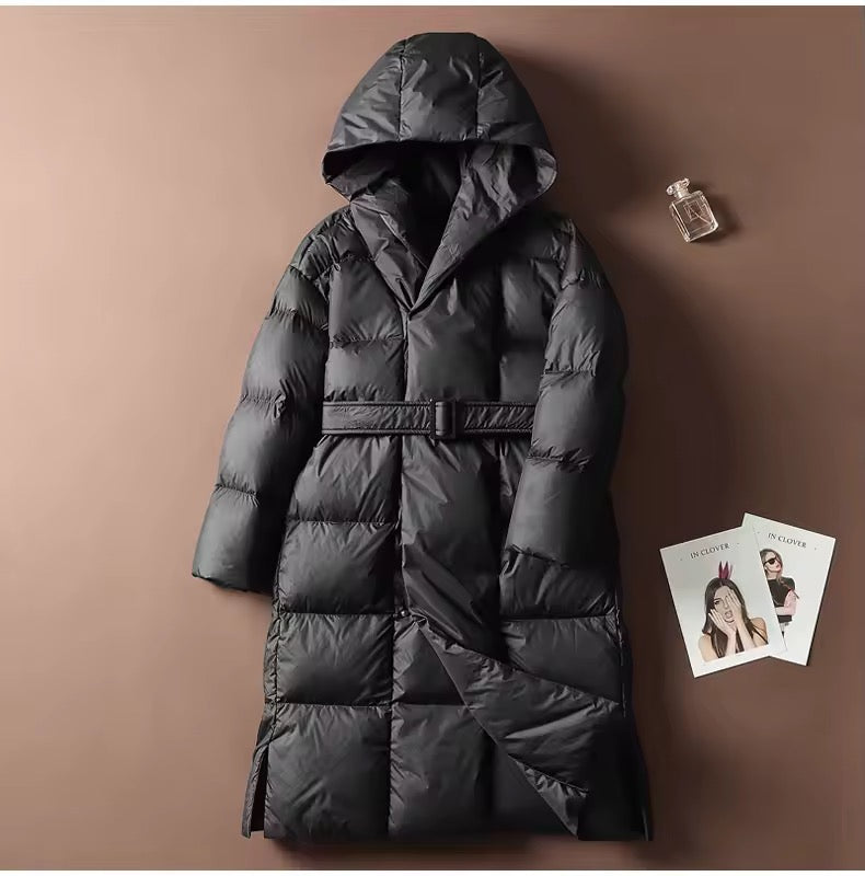 Amara long down jacket- black