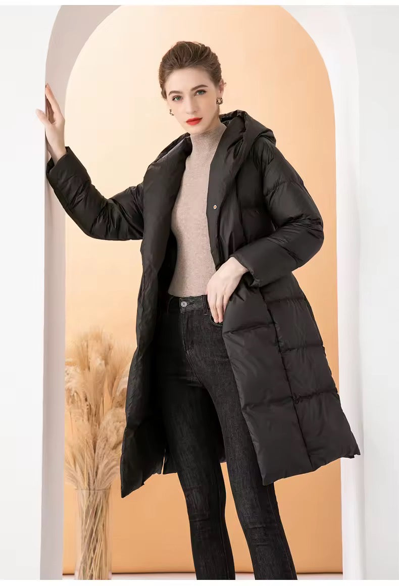 Amara long down jacket- black