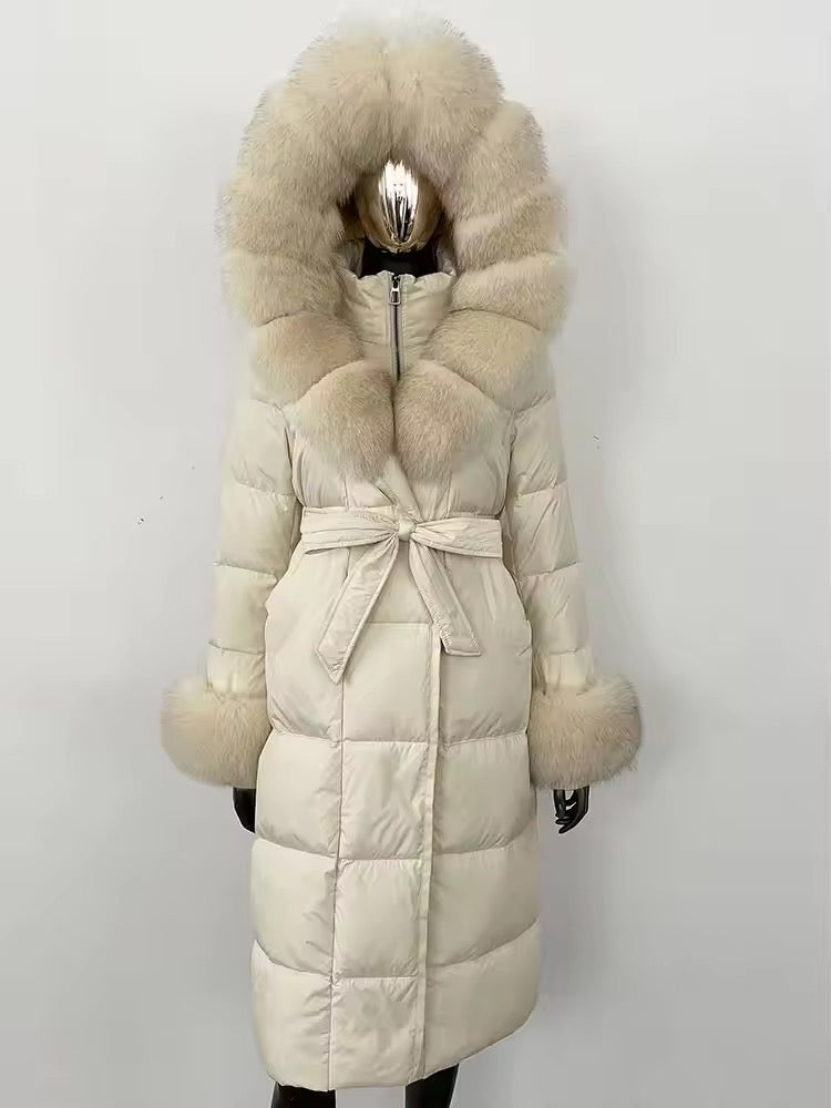 Daphne down coat plus- white/beige