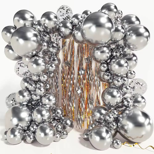 Balloon garland- silver