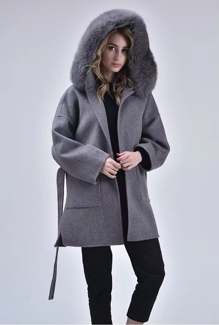 Noelia fur coat- grey