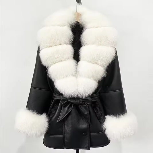 Jennie fur jacket- black/soft white