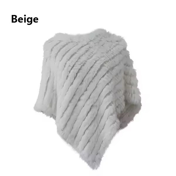 Leah fur poncho- beige