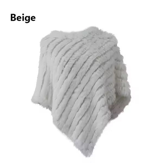 Leah fur poncho- beige