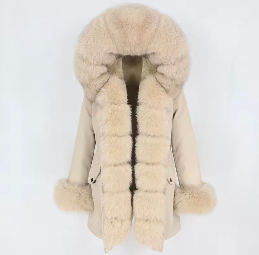 Georgina fur parka- beige