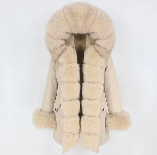 Georgina fur parka- beige
