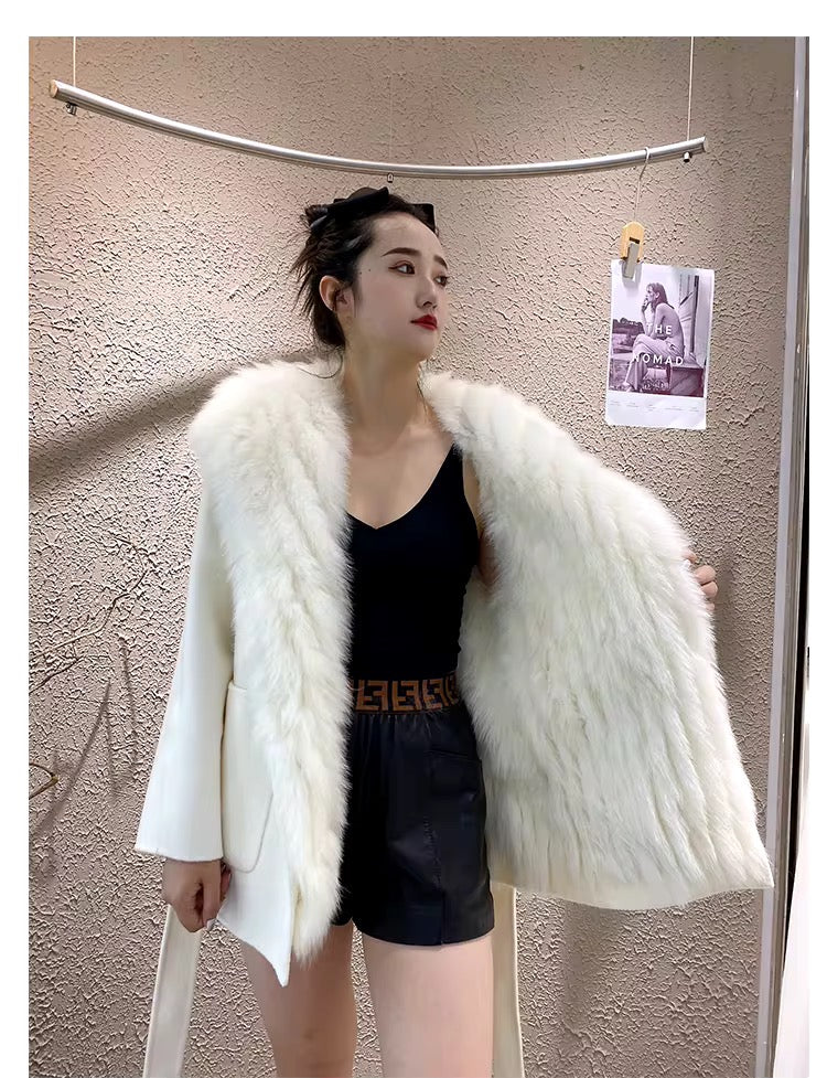 Mathilda fake fur coat- white