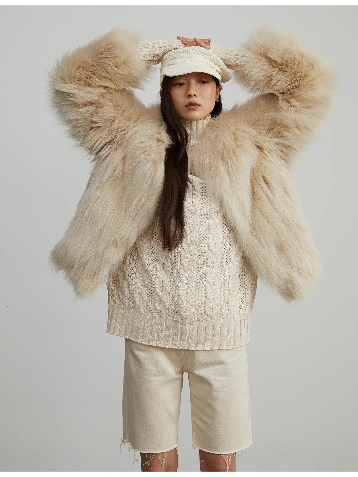 Fireladyfur Women's Fur Coat | Genuine Finnish Fox Fur"Reed Flower"