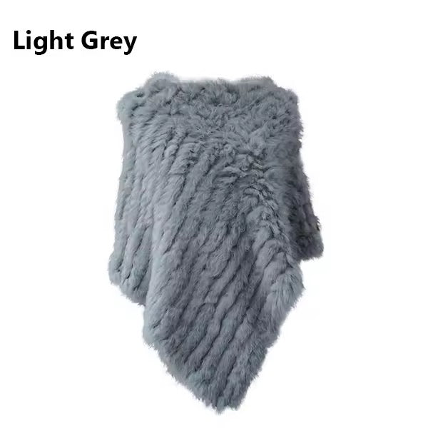 Leah fur poncho- light grey