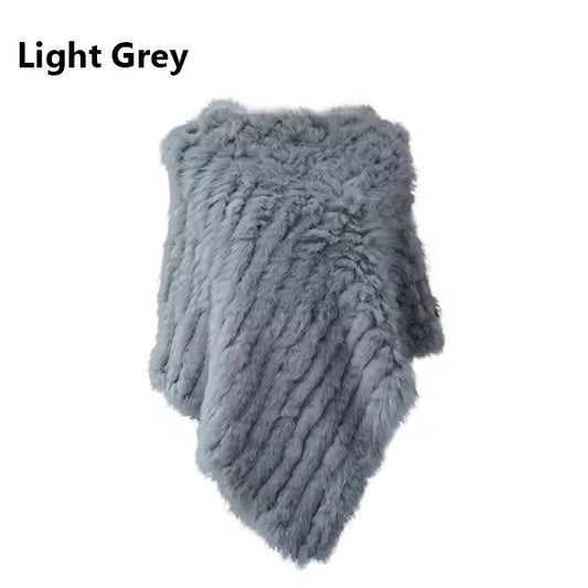 Leah fur poncho- light grey