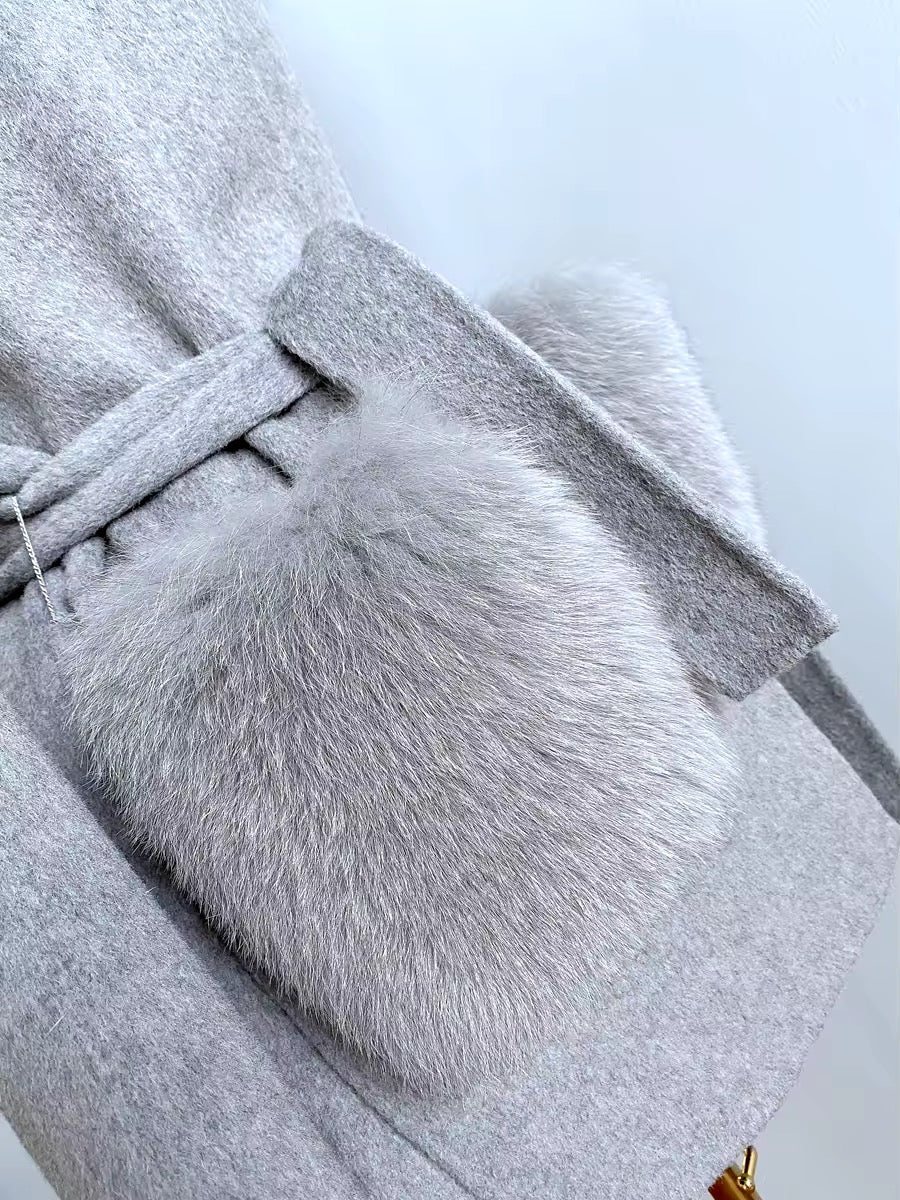 Noelia fur coat extra- grey