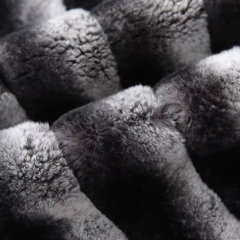 Victoria fur jacket- black/grey