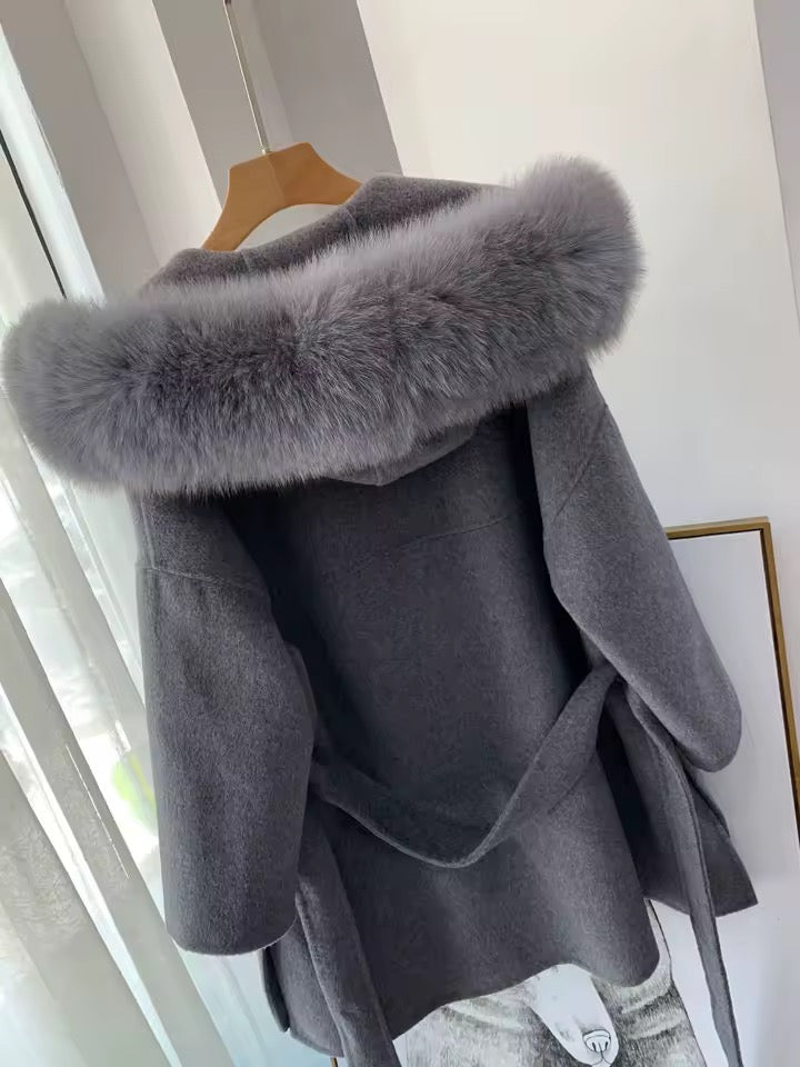 Noelia fur coat- grey