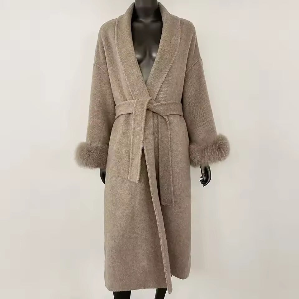 Betsy fur coat- long deep beige
