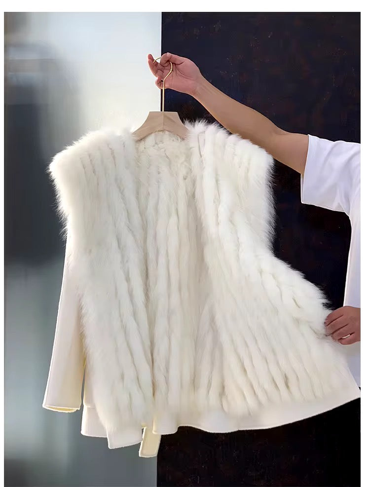 Mathilda fake fur coat- white