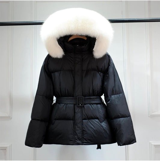 Mary down coat- black/white