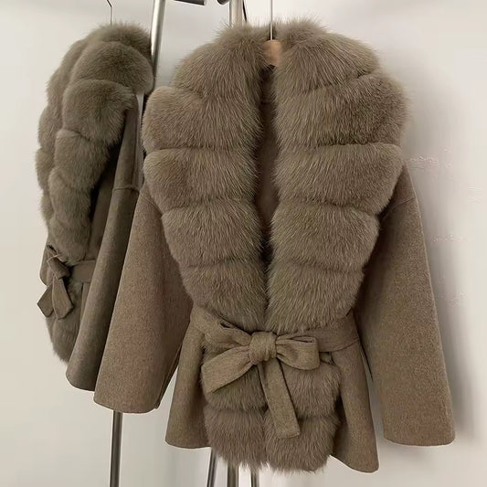 Aline fur coat- dark beige