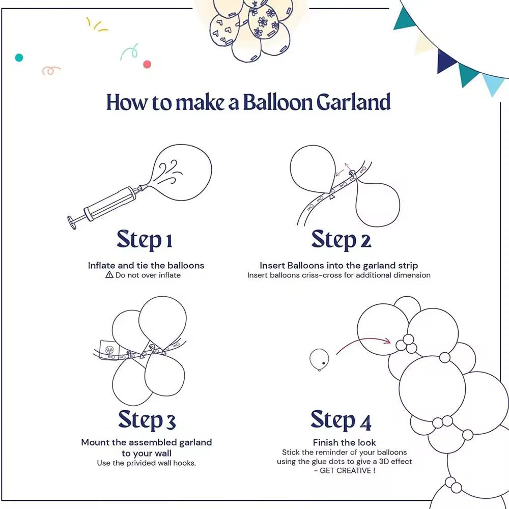 Balloon garland- baby blue/pink
