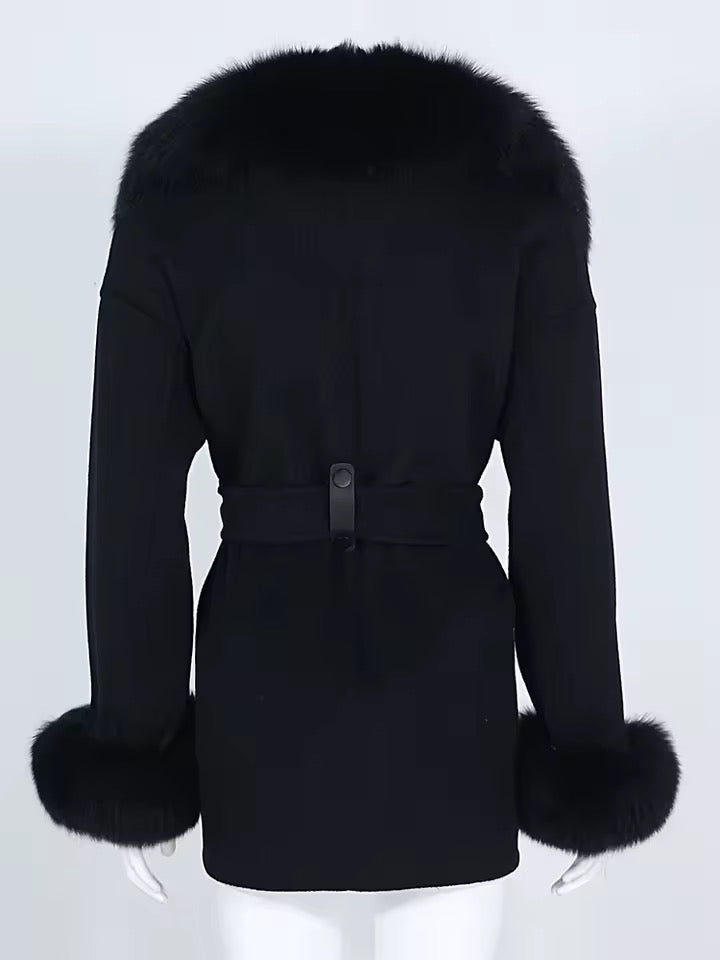 Sandra fur coat- black