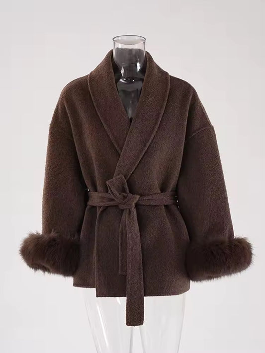 Betsy fur coat- brown