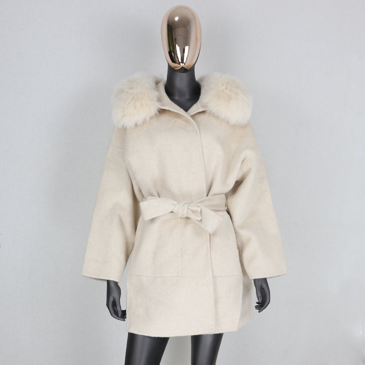 Noelia fur coat- beige