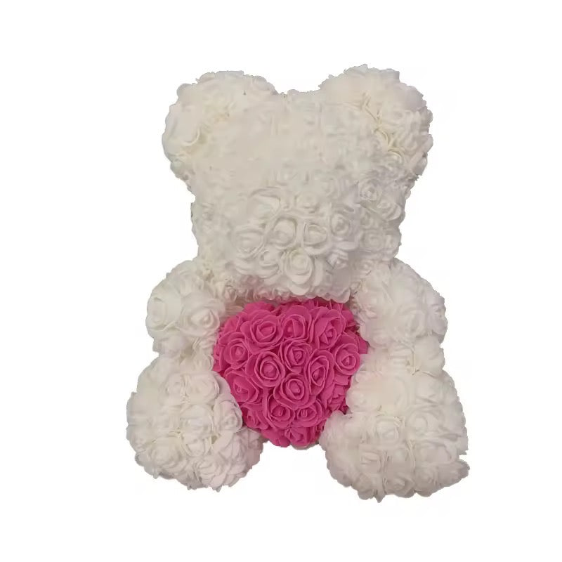 Rose teddy- white/pink