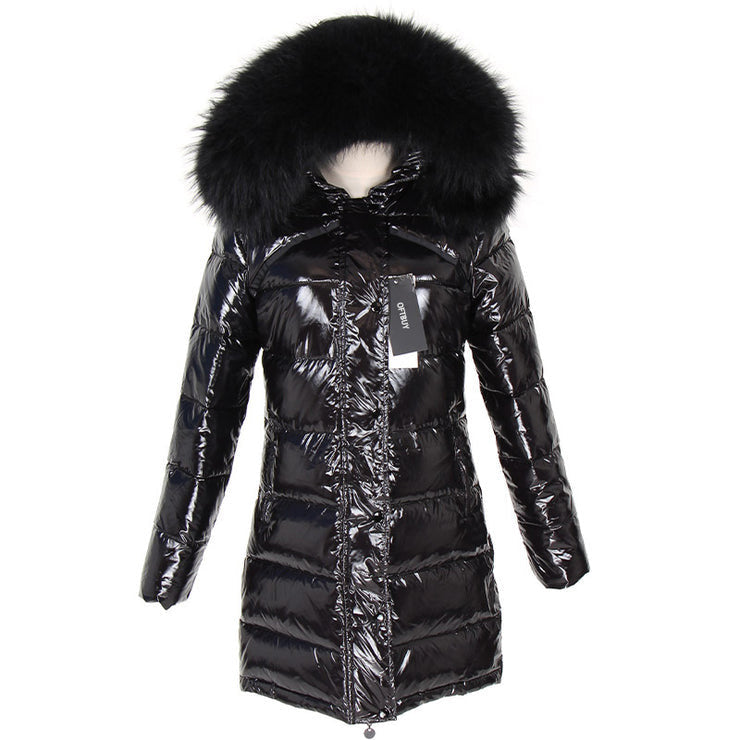 Gia light long down coat- black