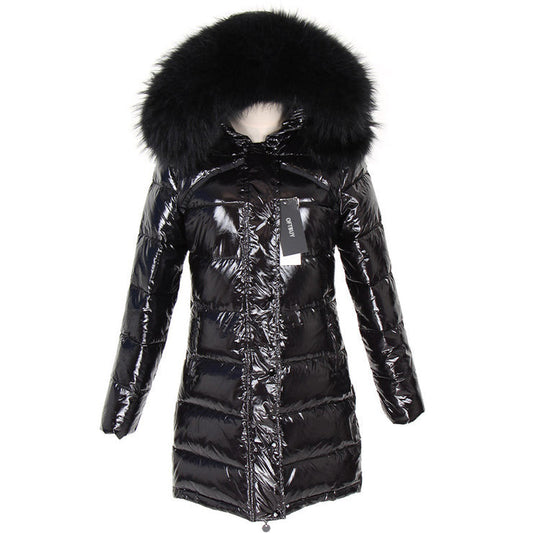 Gia light long down coat- black