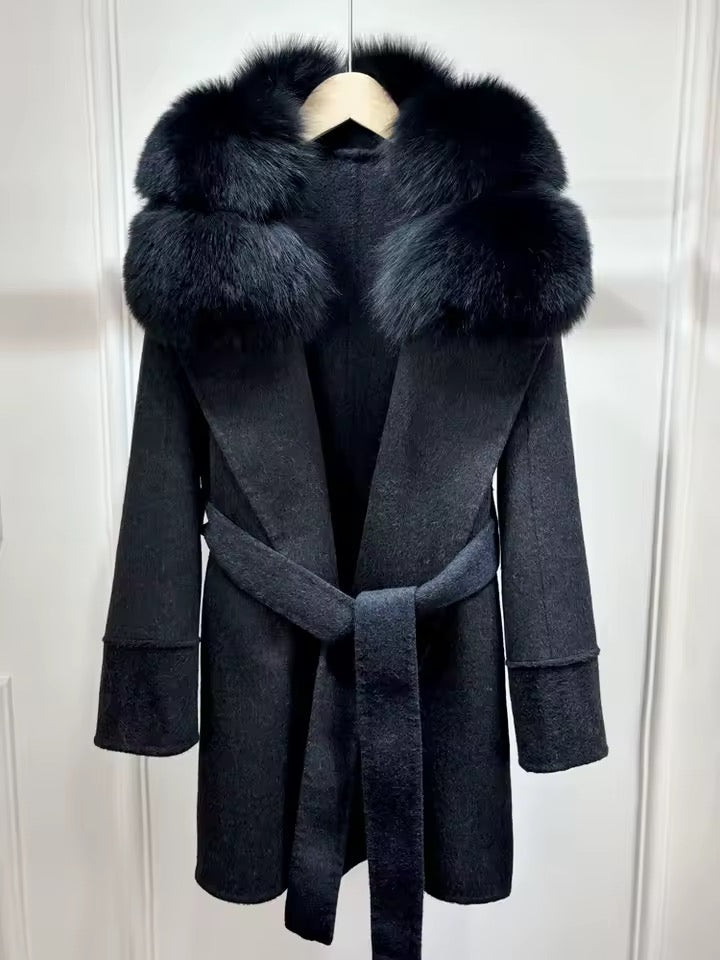 Belinda fur coat- black