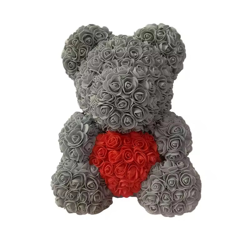 Rose teddy- grey/red
