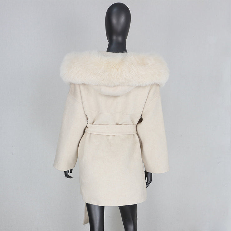 Noelia fur coat- beige